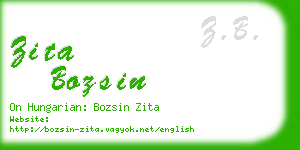 zita bozsin business card